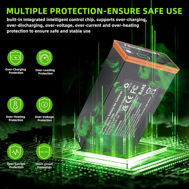 Alt view image 4 of 6 - 2-Pack 5000mAh Power Mag Rechargeable Lithium-Ion Battery for Moultrie Edge, Edge 2, Edge Pro & Edge 2 Pro