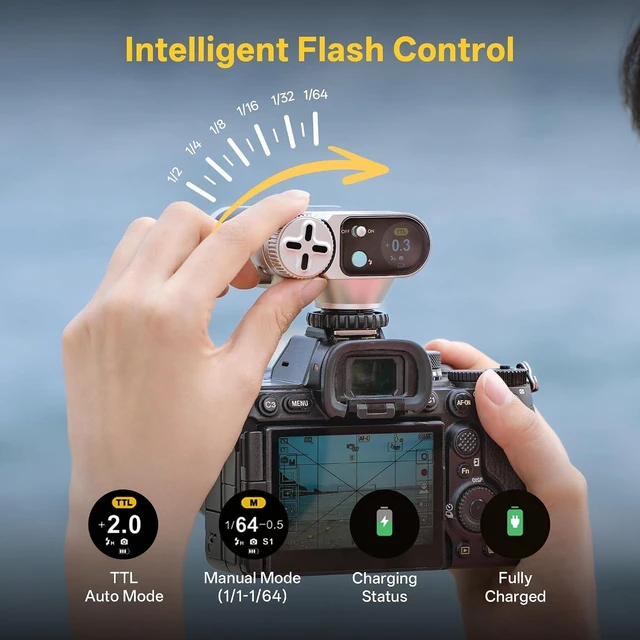 Alt view image 3 of 7 - Viltrox Vintage Z1 Pro On-Camera Flash with TTL & Manual Modes, Touchscreen & HSS Control