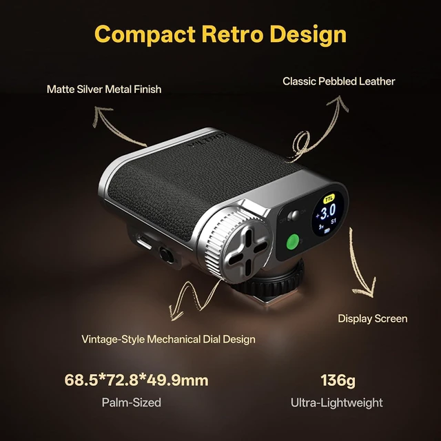 Alt view image 6 of 7 - Viltrox Vintage Z1 Pro On-Camera Flash with TTL & Manual Modes, Touchscreen & HSS Control