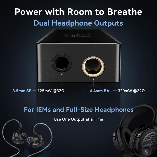 Alt view image 2 of 7 - TRN Black Pearl USB-C DAC Amp with Dual CS43131, Portable Headphone Amplifier