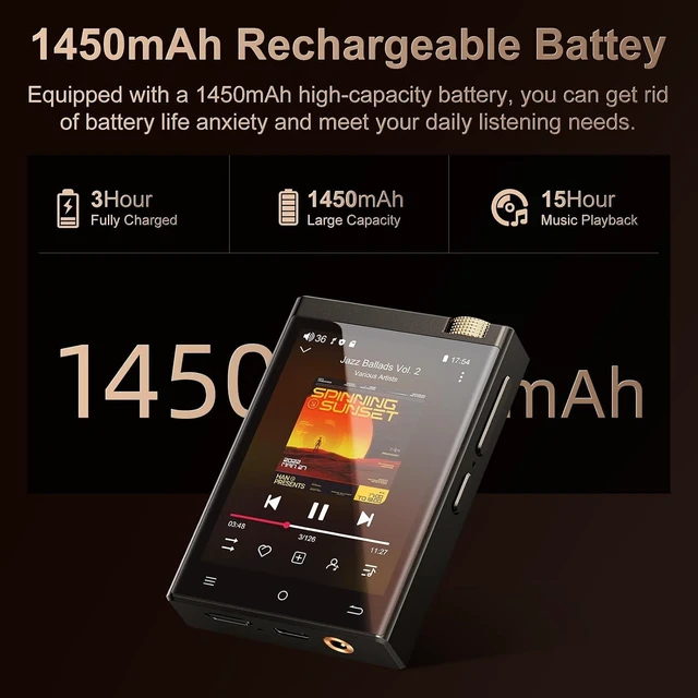 Alt view image 6 of 7 - HiFi MP3 Player with Bluetooth & WiFi, Lossless Digital Audio