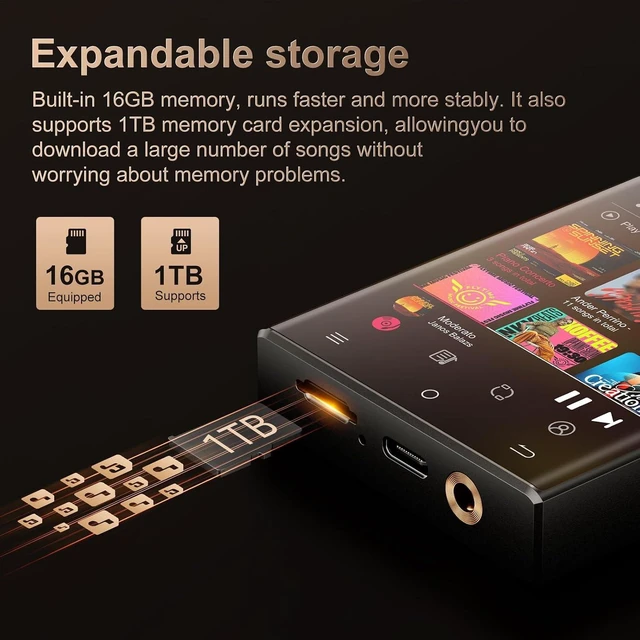 Alt view image 7 of 7 - HiFi MP3 Player with Bluetooth & WiFi, Lossless Digital Audio