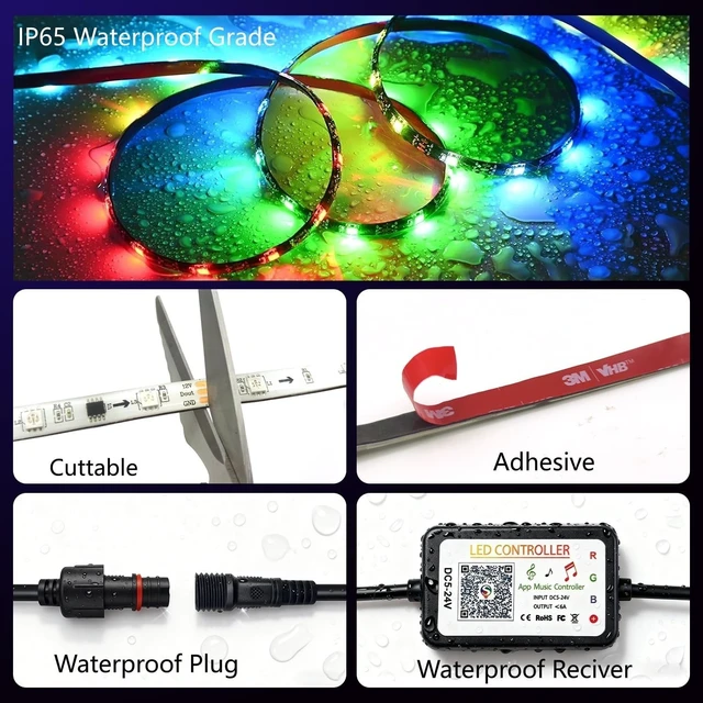 Alt view image 4 of 7 - 25FT Smart RGB+IC RV Awning Lights, 12V Underglow