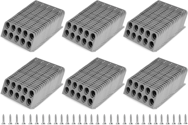 Main image of 120-Pack Cable Support Wire Bracket with Screws, 1" 10-Hole Design for Electrical Cord Management