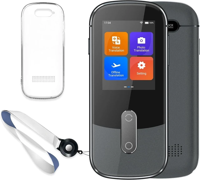 Main image of W09 AI Language Translator, 144 Languages & Accents with Photo/Text Translate, Offline Two-Way, Grey