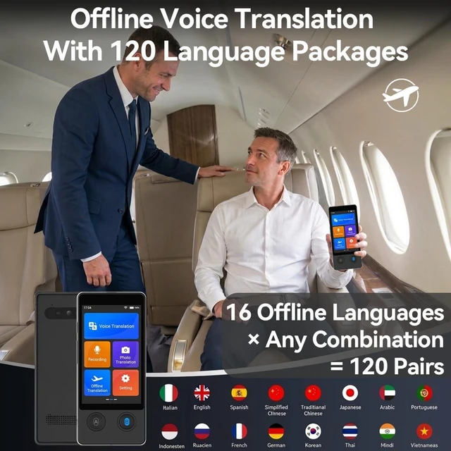 Alt view image 3 of 7 - W12 AI Language Translator, No WiFi Needed, 150+ Languages with ChatGPT, Offline & Photo Translation