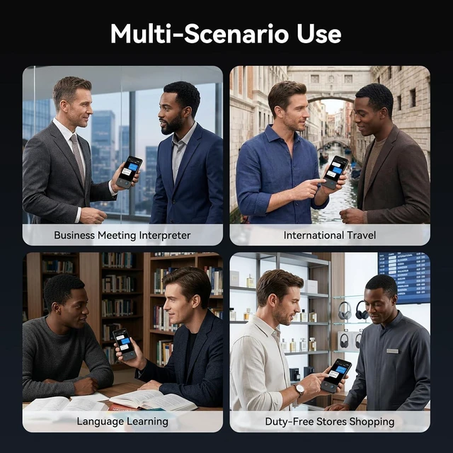 Alt view image 7 of 7 - W12 AI Language Translator, No WiFi Needed, 150+ Languages with ChatGPT, Offline & Photo Translation