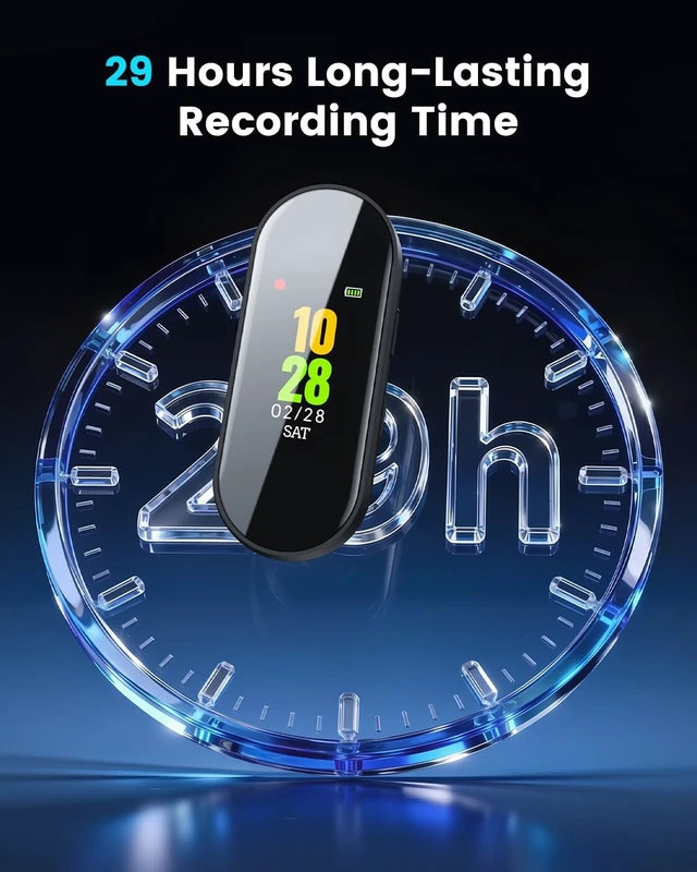 Alt view image 5 of 7 - 128GB Portable Voice Activated Recorder, 3072Kbps Digital