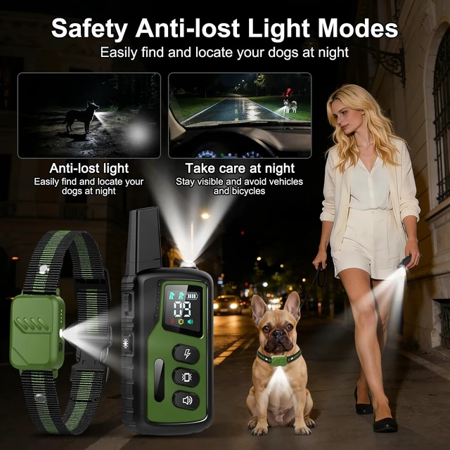 Alt view image 3 of 7 - Dog Shock Collar with Remote, 4500FT, IP68 Waterproof, 3 Modes with Safety Lock & Light
