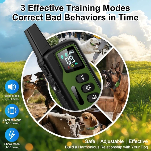 Alt view image 2 of 7 - Dog Shock Collar with Remote, 4500FT, IP68 Waterproof, 3 Modes with Safety Lock & Light