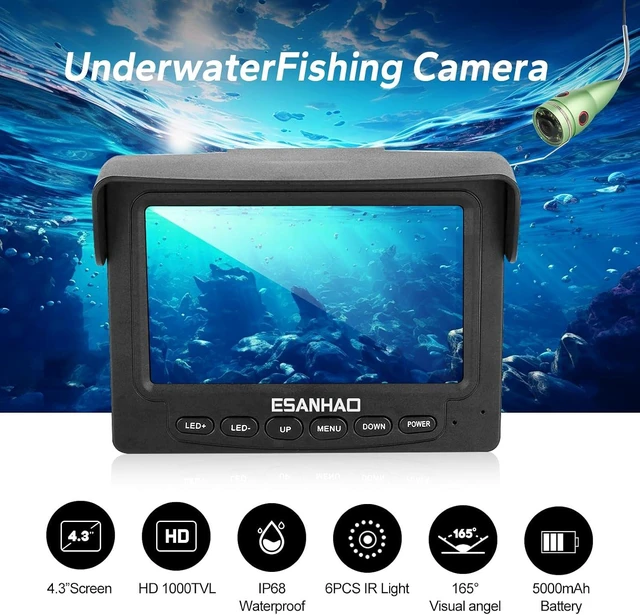 Alt view image 2 of 7 - 1200TVL Underwater Fishing Camera with IR Light, 4.3" LCD & 49ft Cable for Ice, Lake & Boat Fishing