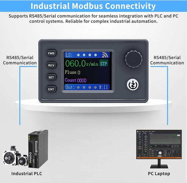 Alt view image 5 of 7 - Stepper Motor Controller, DC 12-24V, 20 Modes, Modbus for Nema 17/23/34, CNC & PLC