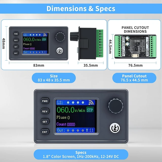 Alt view image 6 of 7 - Stepper Motor Controller, DC 12-24V, 20 Modes, Modbus for Nema 17/23/34, CNC & PLC