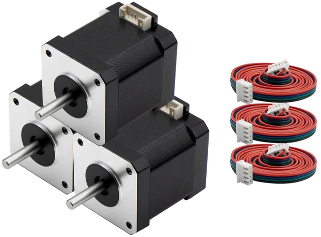 Main image of 3-Pack Nema 17 Bipolar Stepper Motor, 1.7A, 48mm Body