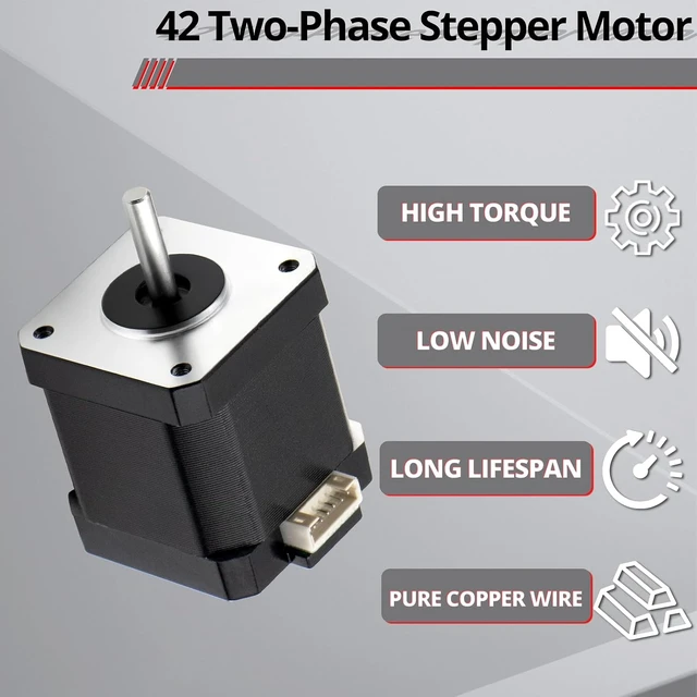 Alt view image 3 of 6 - 3-Pack Nema 17 Bipolar Stepper Motor, 1.7A, 48mm Body