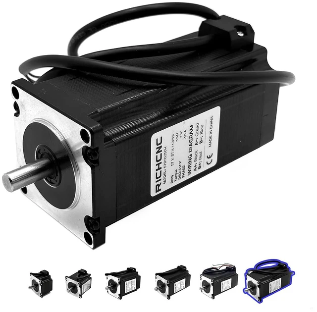Main image of High Torque Nema 23 CNC Stepper Motor, 425oz.in / 3.00Nm, Bipolar 4.0A for Mill & Lathe