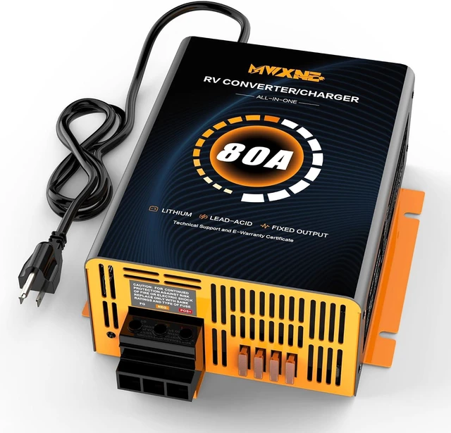 Main image of 80 Amp RV Power Converter, 120V AC to 12V DC with Smart Charging Modes, 13V-16.5V Adjustable for Lithium & Lead Acid