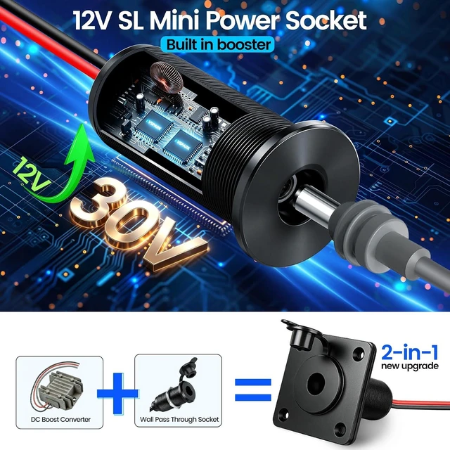 Alt view image 4 of 7 - 30V Bulkhead Fitting Power Supply Pass-Through for Starlink Mini
