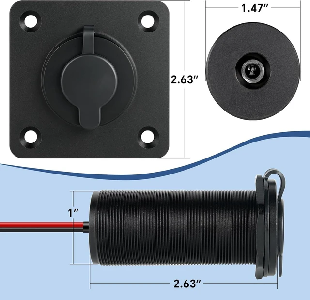 Alt view image 7 of 7 - 30V Bulkhead Fitting Power Supply Pass-Through for Starlink Mini