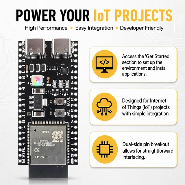 Alt view image 2 of 7 - 6-Pack ESP32-S3 DevKit Board, N16R8, 44-Pin, WiFi & Bluetooth