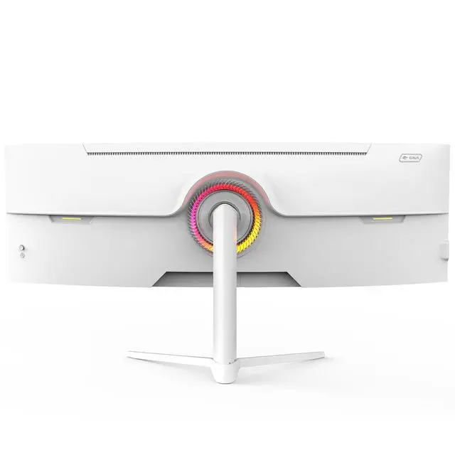 Alt view image 3 of 7 - CRUA 49" White Curved Monitor | DQHD(5120 * 1440), 120Hz, 1500R, 32:9, AMD FreeSync, 120% sRGB, Height Adjustable Ultra-Wide Screen Computer Monitors, HDMI 2.1 & DP 1.4, Wall Mount Install