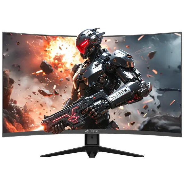Alt view image 2 of 7 - CRUA 32" Curved Gaming Monitor, 240Hz Full HD 1920×1080P VA Panel, 1800R Ultra-Wide Screen, 120% sRGB Color, AMD FreeSync, Low Blue Light, HDMI 2.0 & DP 1.4 Ports, Wall Mountable Installs-Black