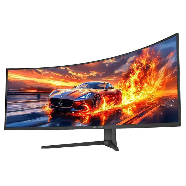 Alt view image 2 of 7 - CRUA 49" Curved Gaming Monitor | DQHD(5120*1440), 165Hz, 1500R, 32:9, AMD FreeSync, 120% sRGB, Height Adjustable Ultra-Wide Screen Monitors, HDMI 2.1 & DP 1.4, Wall Mount Install- Black
