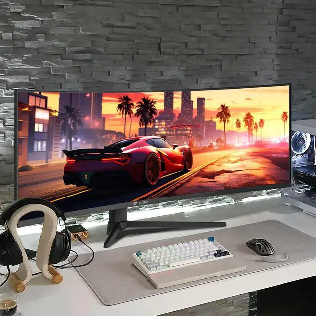 Alt view image 7 of 7 - CRUA 49" Curved Gaming Monitor | DQHD(5120*1440), 165Hz, 1500R, 32:9, AMD FreeSync, 120% sRGB, Height Adjustable Ultra-Wide Screen Monitors, HDMI 2.1 & DP 1.4, Wall Mount Install- Black