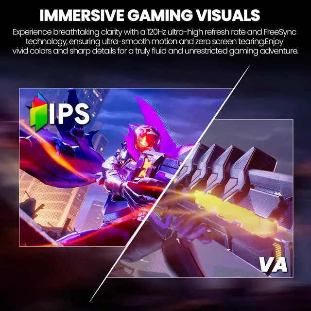 Alt view image 5 of 7 - CRUA 27 Inch Gaming Monitor 360HZ, 2K QHD 2560x1440 IPS Panel White Computer Monitors with Built in Speakers, Support AMD FreeSync, 120% sRGB, Blue Light Filter, DP1.4 & HDMI2.1, Wall Mountable