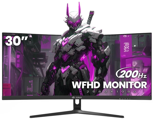 Main image of 30" Curved Gaming Monitor, 144Hz/200Hz Ultrawide Computer Monitor, WFHD(2560*1080P)VA Screen,21:9,1500R,99%sRGB, PC Monitors Support FreeSync, With HDMI/DP, Support Wall Mount- Black