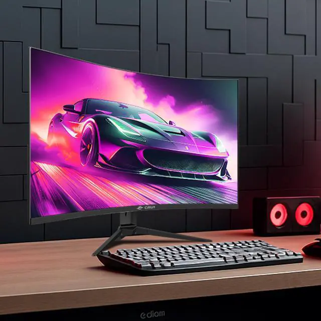 Alt view image 7 of 7 - CRUA 27'' Curved Gaming Monitor 260Hz, QHD 1440P 1800R VA Panel Computer Monitor with Built-in Speakers, Support AMD FreeSync, 120% sRGB, Blue Light Filter, HDMI2.0 & DP1.4, Wall Mountable-Black
