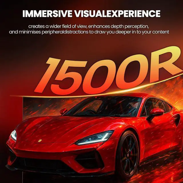 Alt view image 5 of 7 - CRUA 32" Curved Gaming Monitor, 4k UHD(3840 * 2160P) VA Screen, 1500R, 144Hz/160Hz Computer Moniter, Supports AMD Freesync, 120% sRGB, Built-in Speakers, Wall Mountable Installs(HDMI 2.1/DP 1.4)-Black