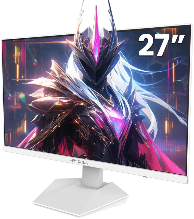 Alt view image 2 of 7 - CRUA 27" 240Hz Gaming Monitor, 2k QHD(2560 * 1440P) IPS Screen Computer Monitor, Supports AMD Freesync, 120% sRGB, Blue Light Filter, Built-in Speakers, Wall Mountable Installs(HDMI 2.0/DP 1.4)-White