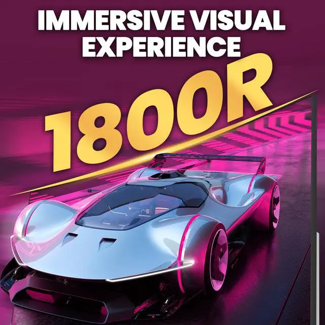 Alt view image 3 of 6 - CRUA 27 Curved FHD 165200 Hz Gaming Monitor 1800R VA Panel, 120 % sRGB, FreeSync, Blue Light Filter, Flicker-Free, Built-in Speakers, HDMI & DP, VESA Mountable