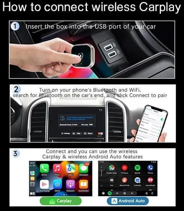 Alt view image 6 of 7 - USB Wireless CarPlay Adapter For iPhone Apple Wireless Dongle Plug &Play HOT