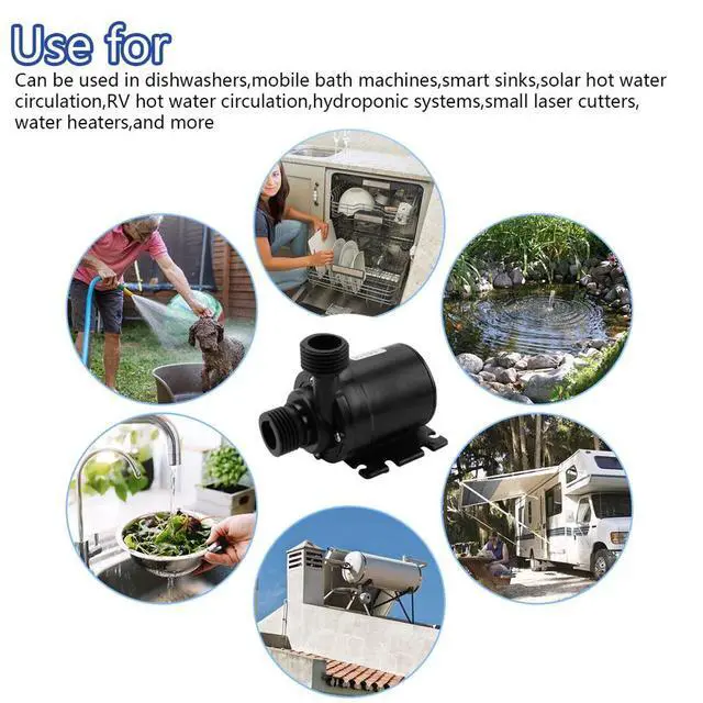 Alt view image 4 of 7 - Mini Water Pump Quiet 12V 800L/H USB Brushless Motor Submersible Pool Water Pump