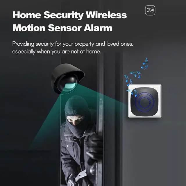 Alt view image 6 of 7 - Wireless Driveway Alarm Security Motion Sensor Detector 656ft Long Range Outdoor