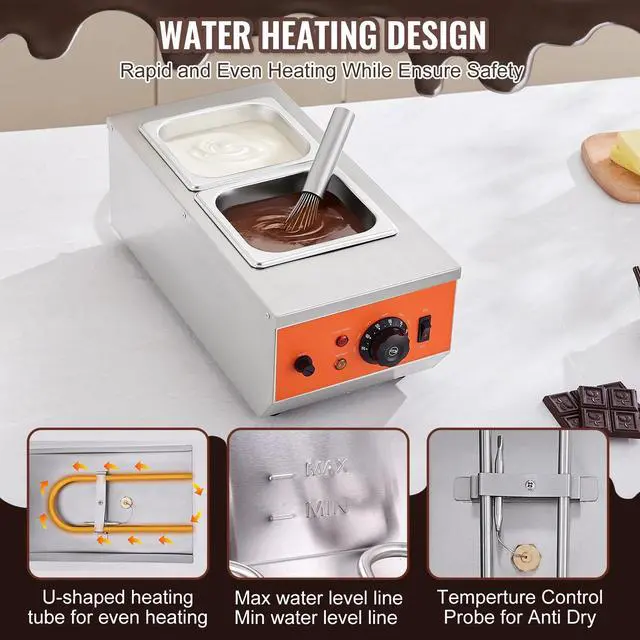 Alt view image 5 of 7 - Chocolate Tempering Machine Chocolate Melting Pot 9 Lbs 2 Tanks