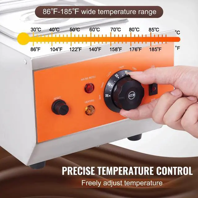 Alt view image 3 of 7 - Chocolate Tempering Machine Chocolate Melting Pot 9 Lbs 2 Tanks