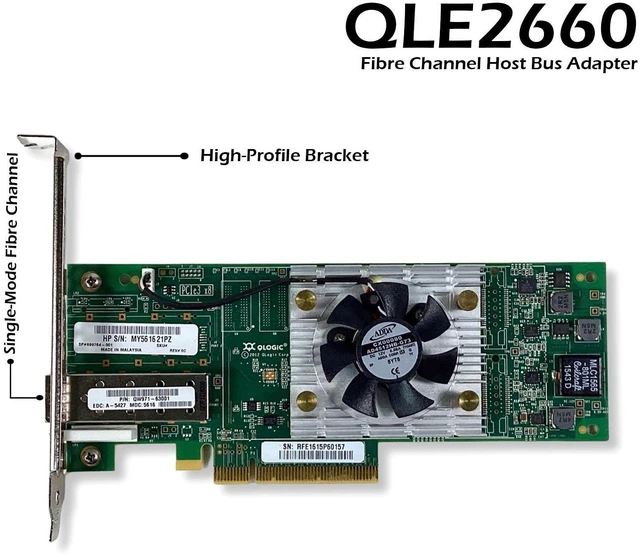 Main image of HP QLogic QLE2660 16Gb Single Port PCIe Fibre Channel HBA 699764-001