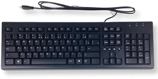 Alt view image 5 of 6 - HP PR1101U USB Wired Desktop Keyboard QWERTY / ABNT2 Brazilian Layout Full-Size, Plug & Play, Compatible with Windows & Mac Wired Multimedia Keyboard 697737-202, 505130-121