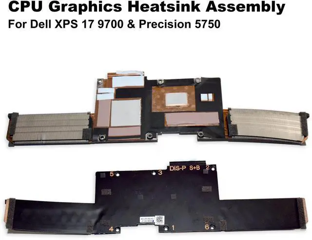 Alt view image 2 of 6 - Dell XPS 17 9700 & Precision 5750 CPU Graphics Heatsink Assembly for Discrete Nvidia Graphics 460.0JD03.0002 CN8DJ