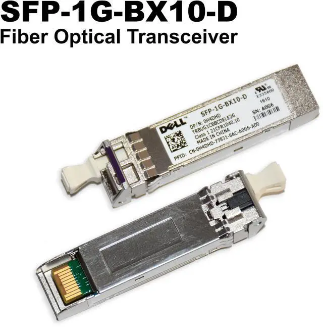 Alt view image 2 of 6 - Dell SFP-1G-BX10-D SFP 1G BiDi 1310/1490nm 10km SMF LC Fiber Transceiver H4DHD