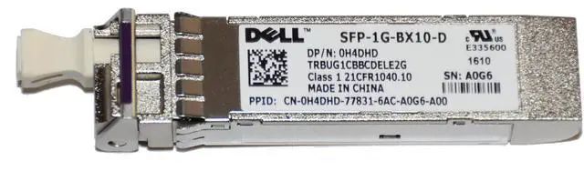 Alt view image 5 of 6 - Dell SFP-1G-BX10-D SFP 1G BiDi 1310/1490nm 10km SMF LC Fiber Transceiver H4DHD