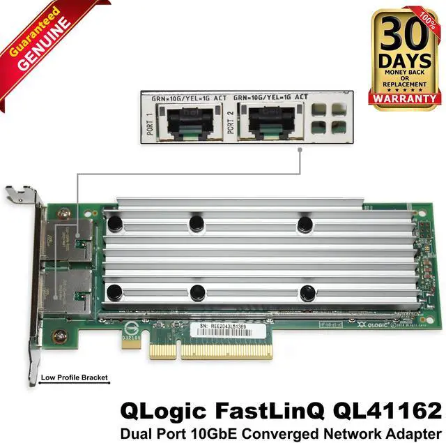 Main image of Dell QLogic FastlinQ QL41162 Dual Port 10GbE Converged Network Adapter 2J3X7