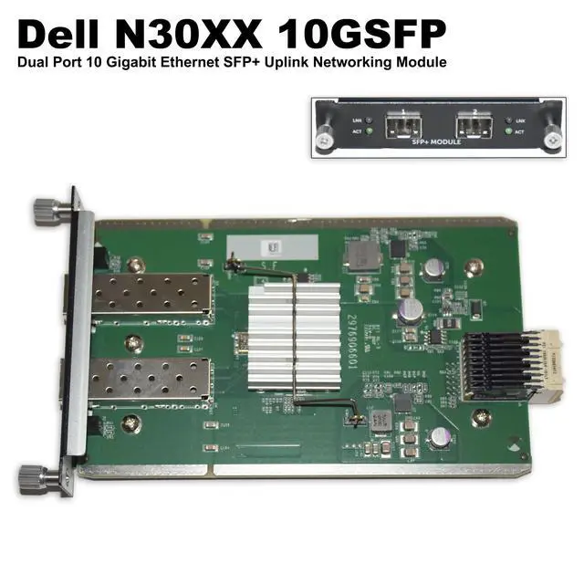 Alt view image 2 of 6 - Dell N30XX 10GSFP Dual Port 10 Gigabit Ethernet SFP+ Uplink Networking Module 41VC3