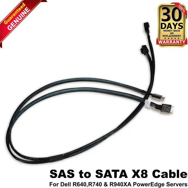 Main image of Dell R640, R740 & R940XA PowerEdge Server SAS to SATA x8 Cable W46M3