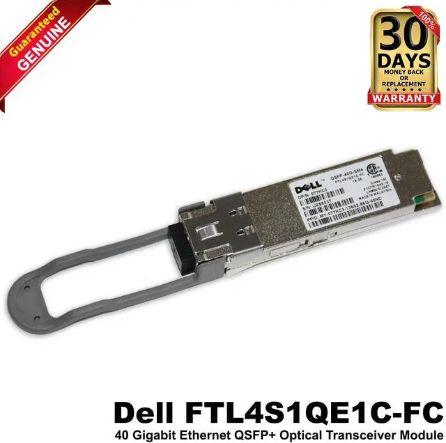 Main image of Dell FTL4S1QE1C-FC 40 Gigabit Ethernet QSFP+ Optical Transceiver Module 77KC3