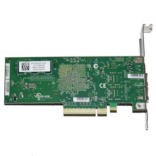 Alt view image 4 of 7 - Dell Chelsio T520-CR 10GB Dual Port Converged Network Adapter PDHV4