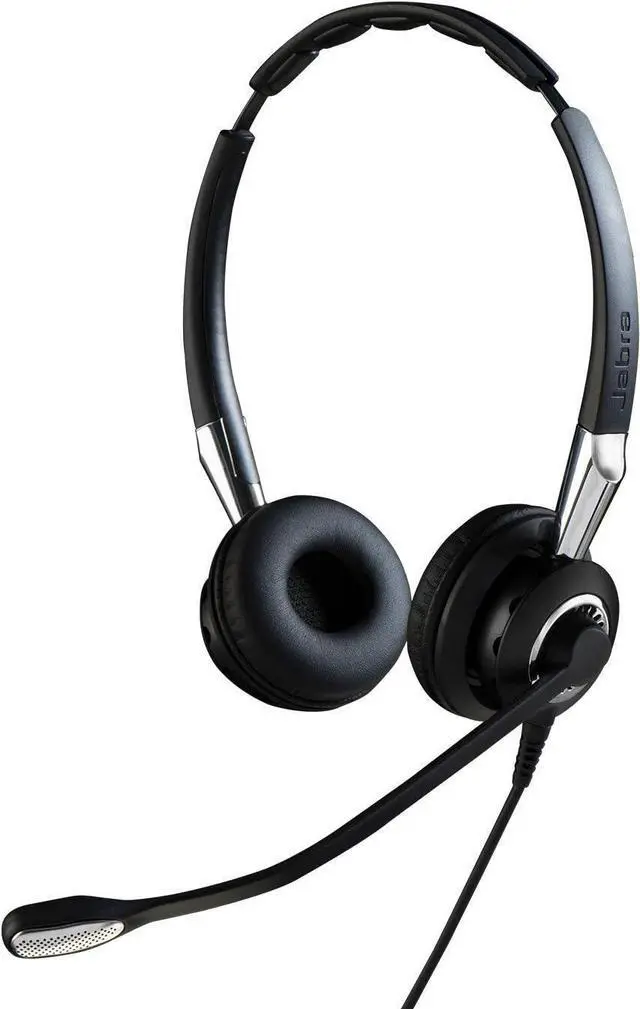 Alt view image 2 of 6 - Jabra OEM Biz 2400 II QD Duo Wired Headset, Dual Ear Call Center Headset with Ultra Noise-Cancelling Mic, Kevlar Cord, PeakStop Protection, Compatible with Desk Phones & UC Systems